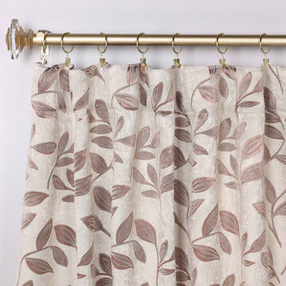 Leaves Room Darkening Back Tabs Blackout Curtain Panels. Set of 2