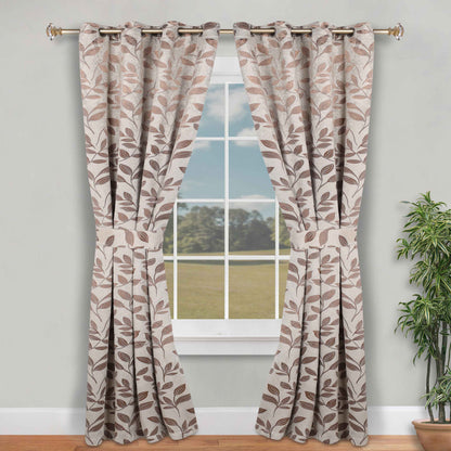 Leaves Room Darkening Washable Blackout Curtain Panels. Set of 2