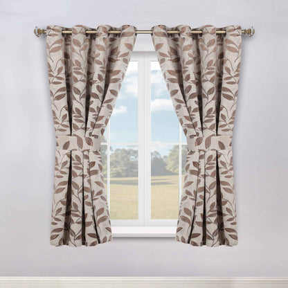 Leaves Room Darkening Washable Blackout Curtain Panels. Set of 2