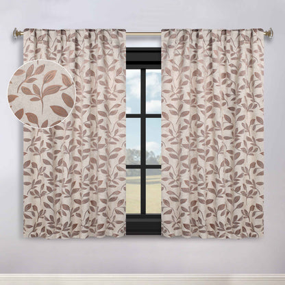 Leaves Room Darkening Back Tabs Blackout Curtain Panels. Set of 2