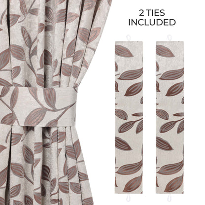 Leaves Room Darkening Washable Blackout Curtain Panels. Set of 2