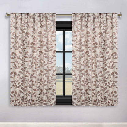 Leaves Room Darkening Back Tabs Blackout Curtain Panels. Set of 2