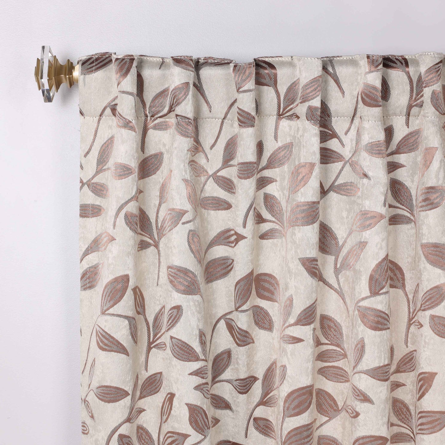 Leaves Room Darkening Back Tabs Blackout Curtain Panels. Set of 2