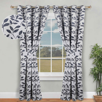 Leaves Room Darkening Washable Blackout Curtain Panels. Set of 2