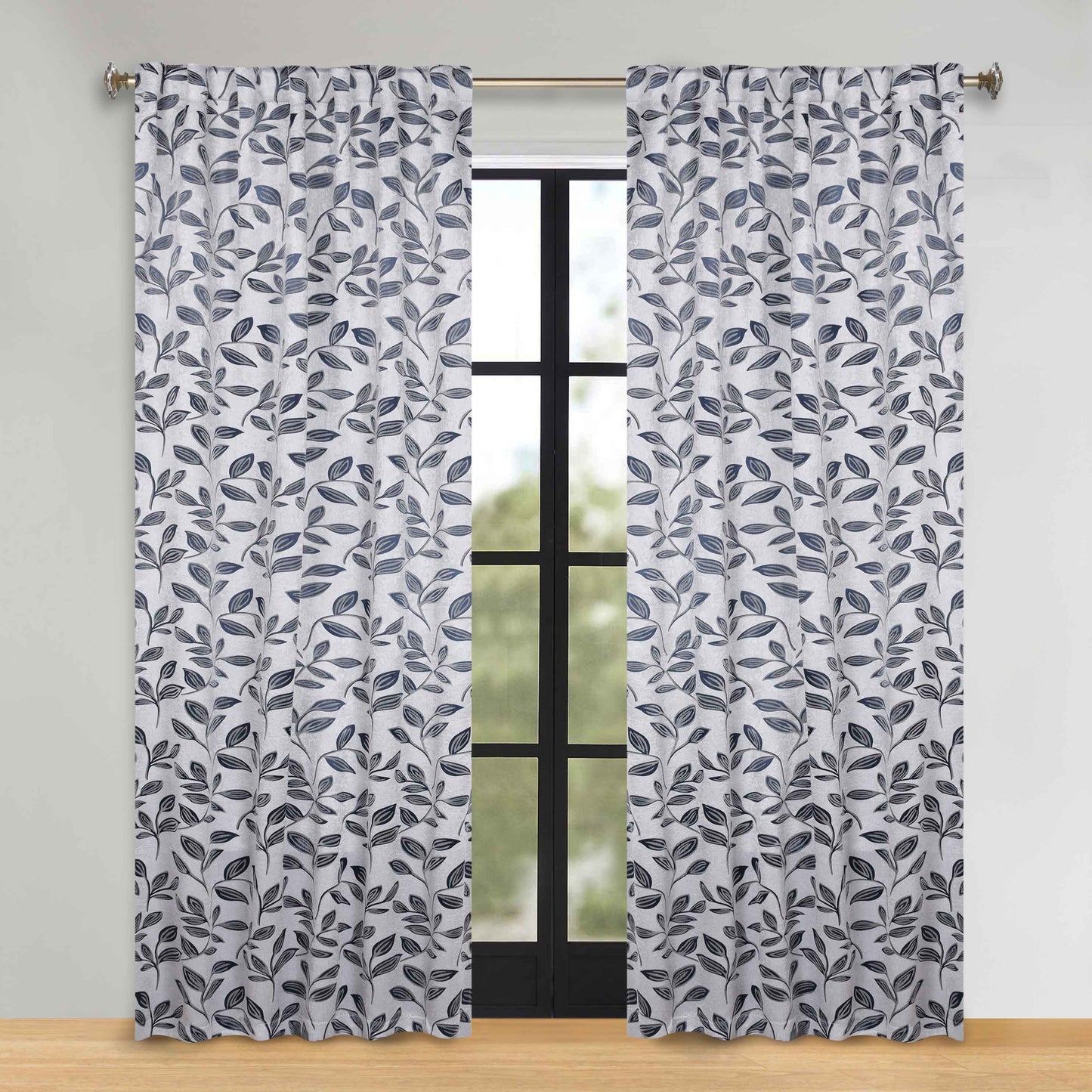 Leaves Room Darkening Back Tabs Blackout Curtain Panels. Set of 2