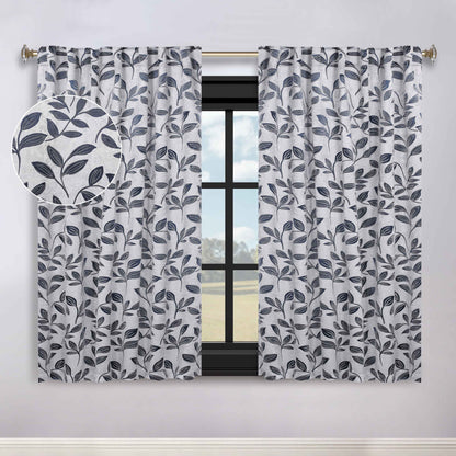 Leaves Room Darkening Back Tabs Blackout Curtain Panels. Set of 2