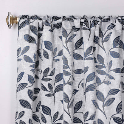 Leaves Room Darkening Back Tabs Blackout Curtain Panels. Set of 2