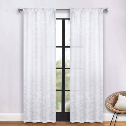 Leaves Room Darkening Washable Blackout Curtain Panels. Set of 2