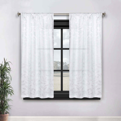 Leaves Room Darkening Washable Blackout Curtain Panels. Set of 2
