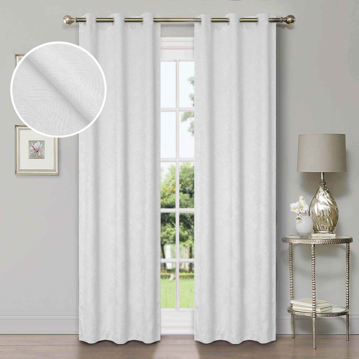 Waverly Geometric Washable Room Darkening Blackout Curtains. Set of 2