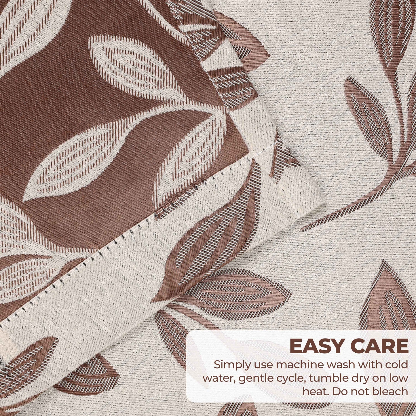 Leaves Room Darkening Washable Blackout Curtain Panels. Set of 2