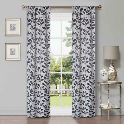 Leaves Room Darkening Washable Blackout Curtain Panels. Set of 2