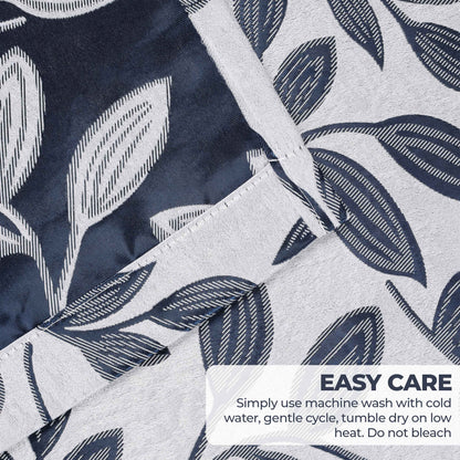 Leaves Room Darkening Washable Blackout Curtain Panels. Set of 2