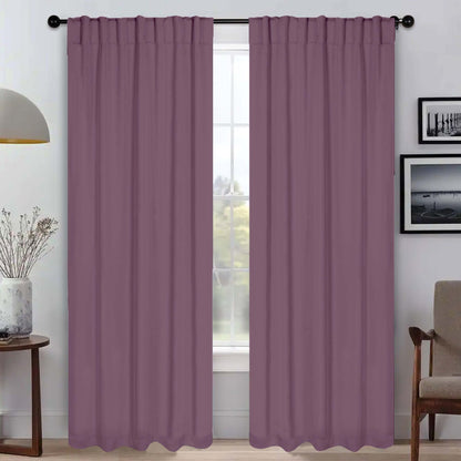 Solid Room Darkening Blackout Curtain Panels. Back Tabs. Set of 2
