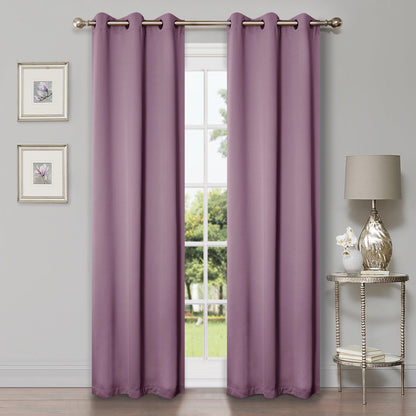 Solid Machine Washable Room Darkening Blackout Curtains. Set of 2