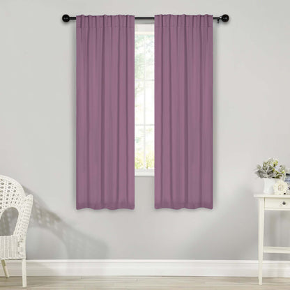 Solid Room Darkening Blackout Curtain Panels. Back Tabs. Set of 2