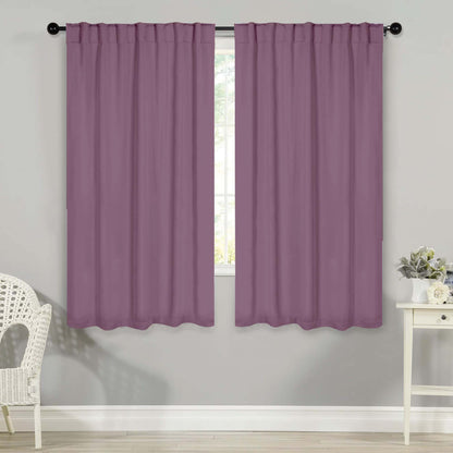 Solid Room Darkening Blackout Curtain Panels. Back Tabs. Set of 2