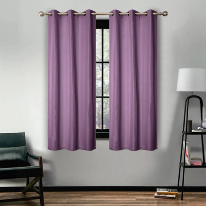 Linen Pattern Washable Room Darkening Blackout Curtains. Set of 2