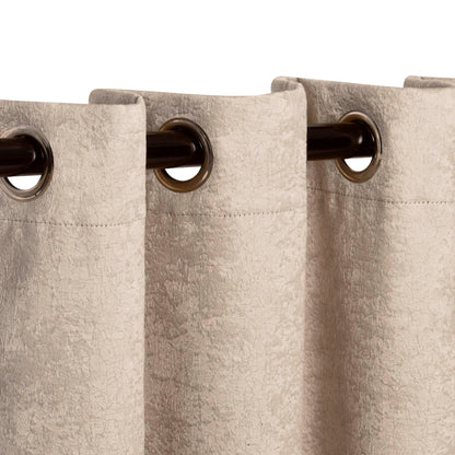 Blackout Senna Solid Textured Grommet Curtain Panels. Set of 2