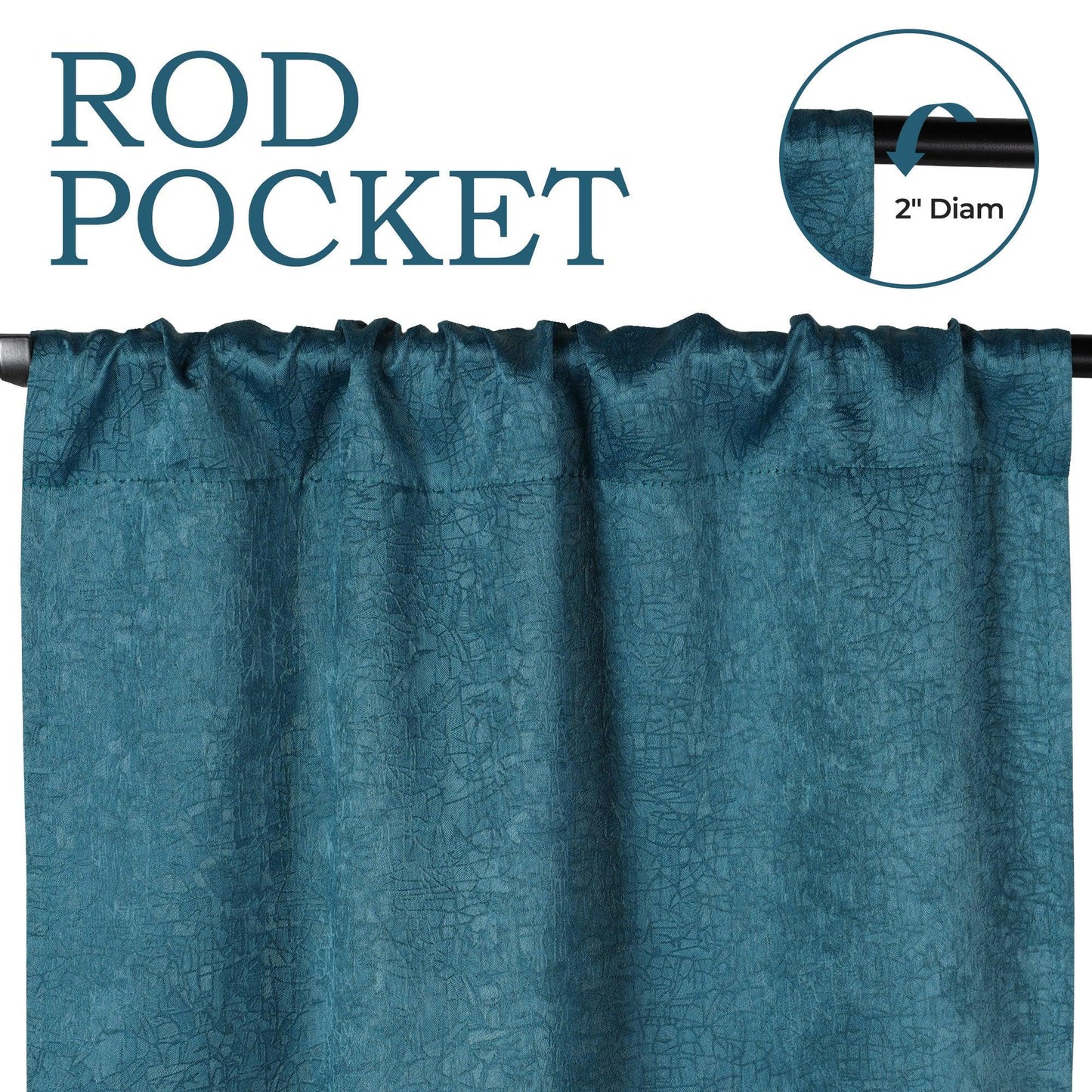 Blackout Senna Solid Textured Grommet Curtain Panels. Set of 2