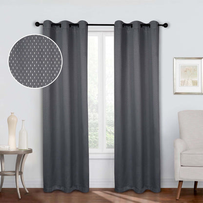 Modern Shimmer Washable Room Darkening Blackout Curtains. Set of 2