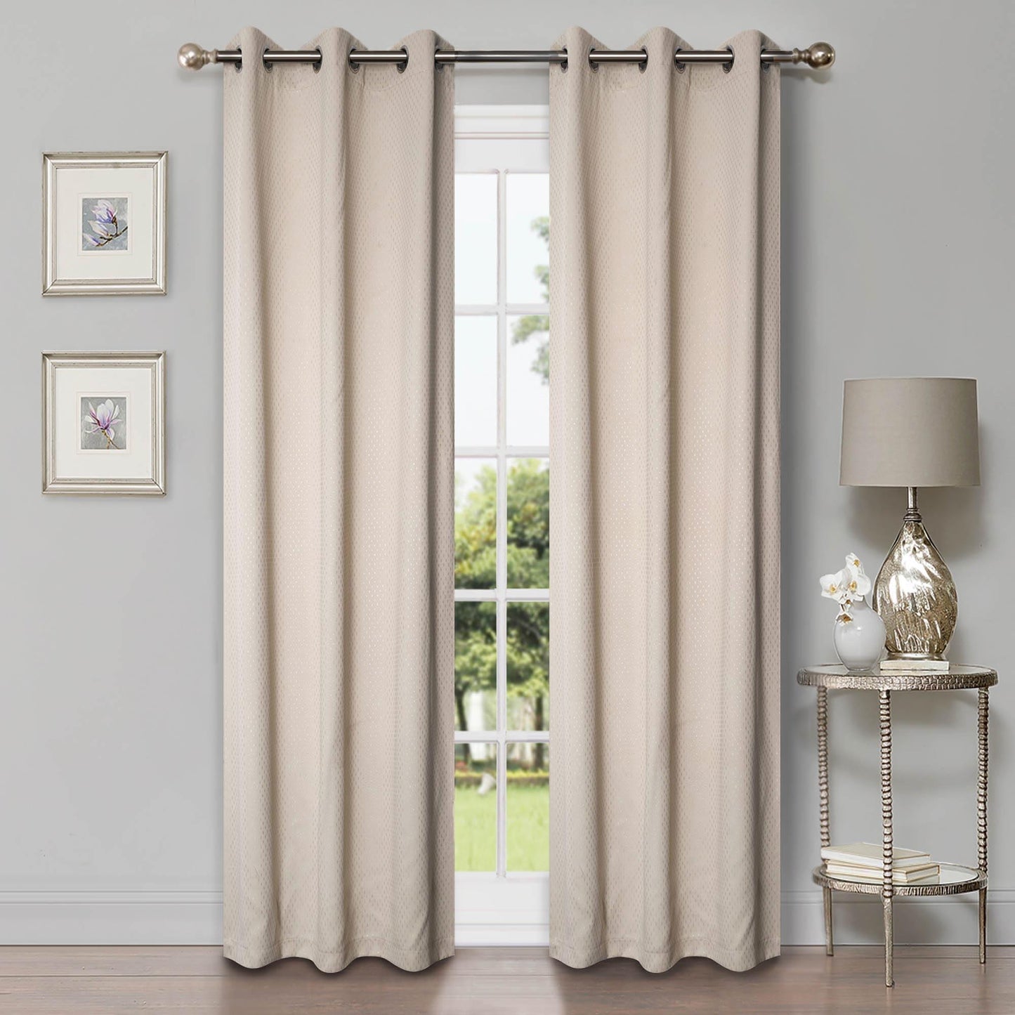 Modern Shimmer Washable Room Darkening Blackout Curtains. Set of 2