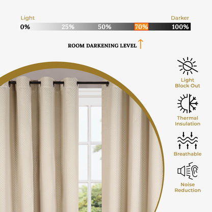 Modern Shimmer Washable Room Darkening Blackout Curtains. Set of 2
