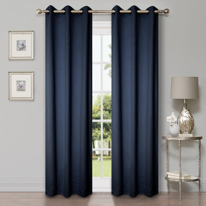 Modern Shimmer Washable Room Darkening Blackout Curtains. Set of 2