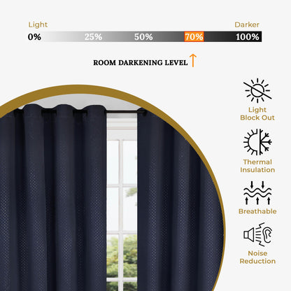Modern Shimmer Washable Room Darkening Blackout Curtains. Set of 2