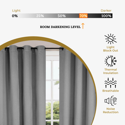 Modern Shimmer Washable Room Darkening Blackout Curtains. Set of 2