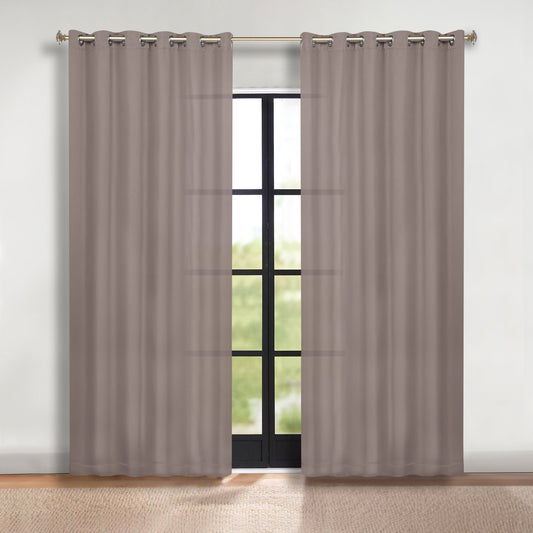 Classic Modern Solid Room Darkening Blackout Curtain Panels. Set of 2