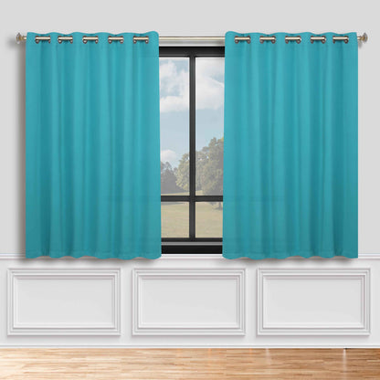 Classic Modern Solid Room Darkening Blackout Curtain Panels. Set of 2
