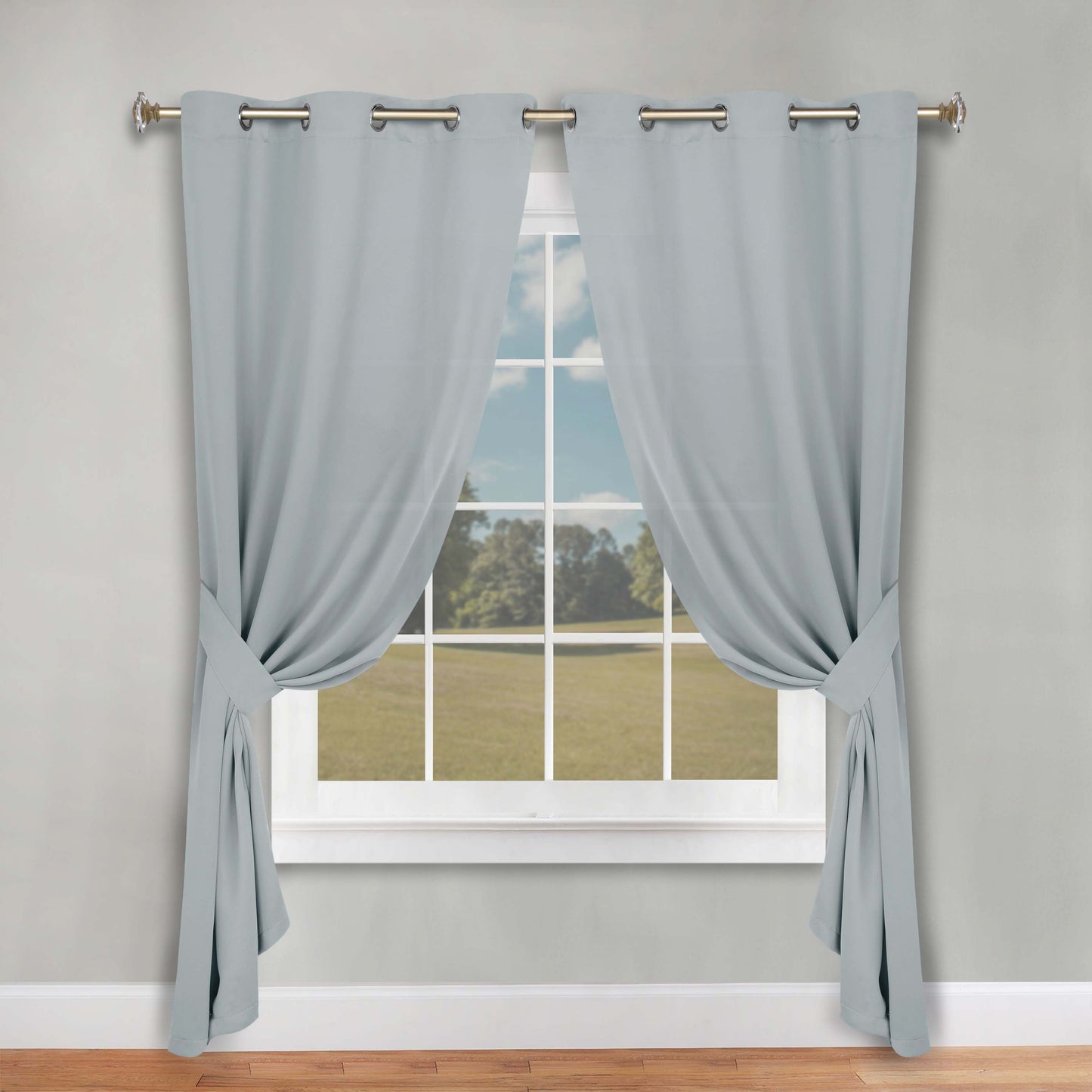 Classic Modern Solid Room Darkening Blackout Curtain Panels. Set of 2