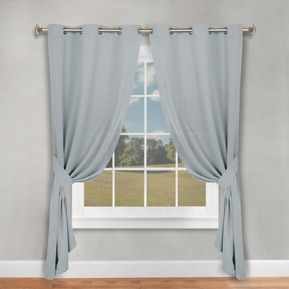 Classic Modern Solid Room Darkening Blackout Curtain Panels. Set of 2