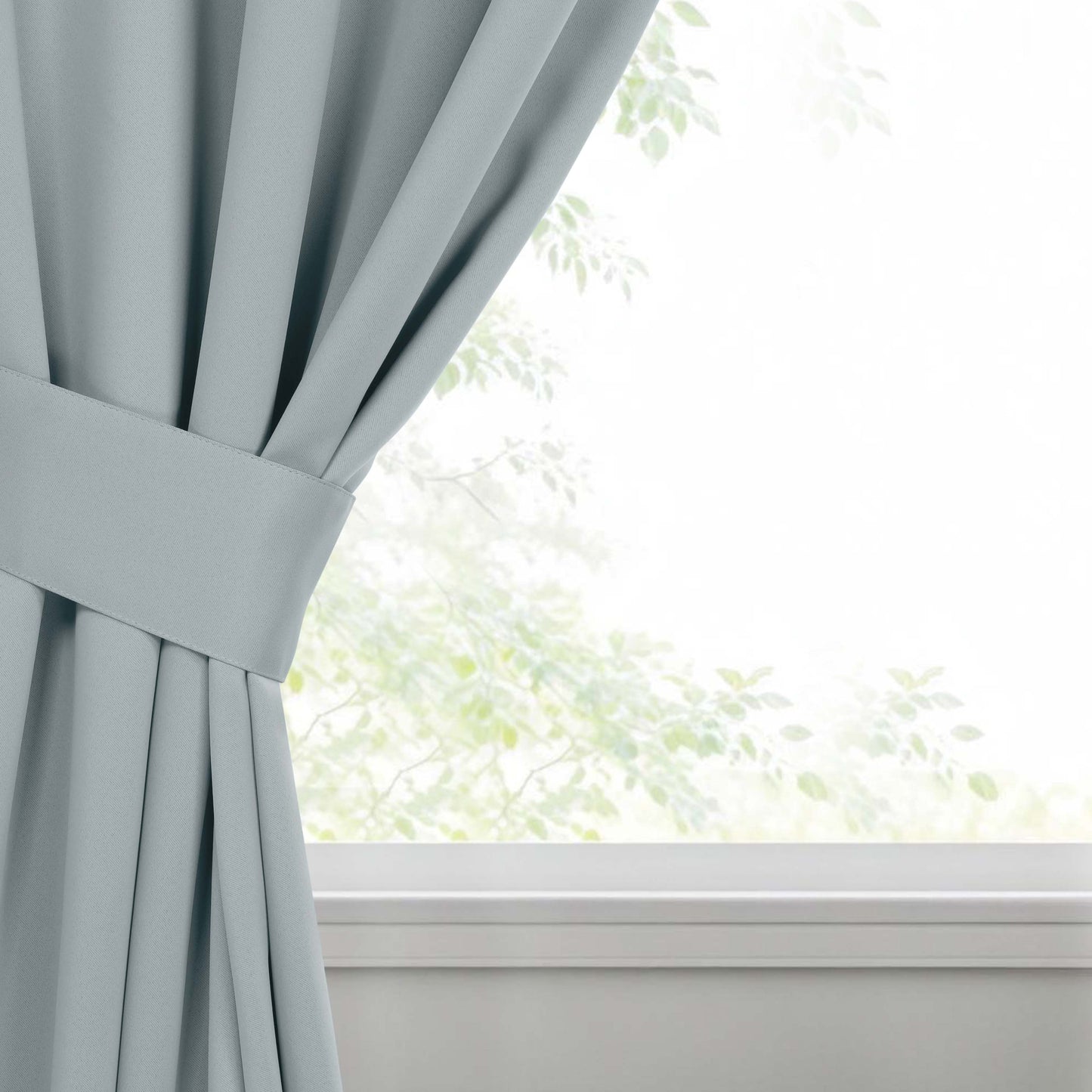 Classic Modern Solid Room Darkening Blackout Curtain Panels. Set of 2