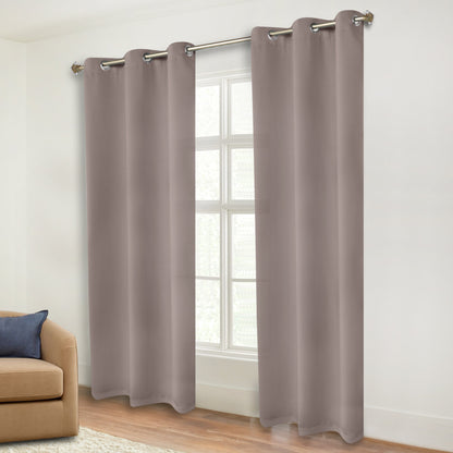 Classic Modern Solid Room Darkening Blackout Curtain Panels. Set of 2