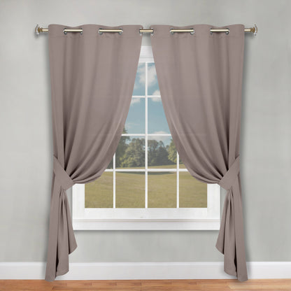 Classic Modern Solid Room Darkening Blackout Curtain Panels. Set of 2