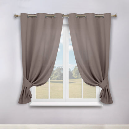 Classic Modern Solid Room Darkening Blackout Curtain Panels. Set of 2