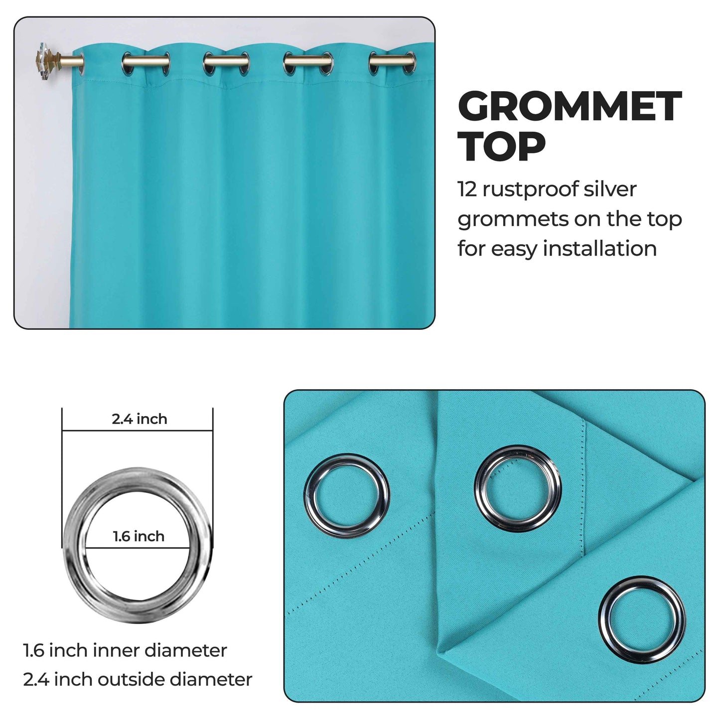 Classic Modern Solid Room Darkening Blackout Curtain Panels. Set of 2