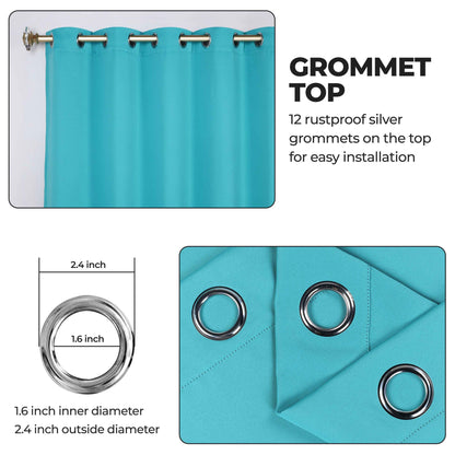 Classic Modern Solid Room Darkening Blackout Curtain Panels. Set of 2