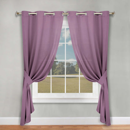 Classic Modern Solid Room Darkening Blackout Curtain Panels. Set of 2