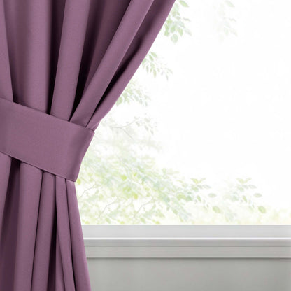 Classic Modern Solid Room Darkening Blackout Curtain Panels. Set of 2