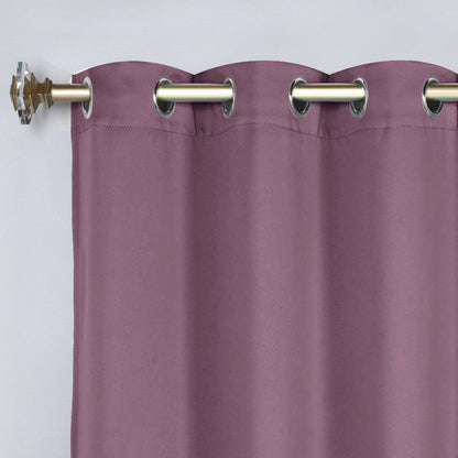 Classic Modern Solid Room Darkening Blackout Curtain Panels. Set of 2