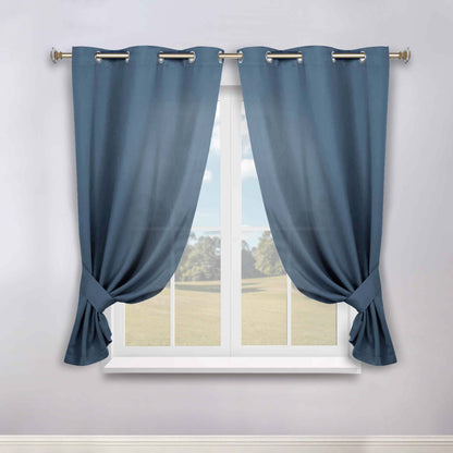 Classic Modern Solid Room Darkening Blackout Curtain Panels. Set of 2