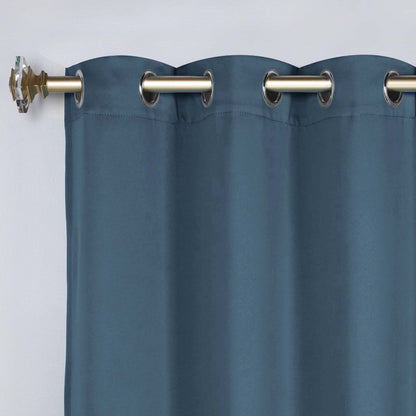 Classic Modern Solid Room Darkening Blackout Curtain Panels. Set of 2