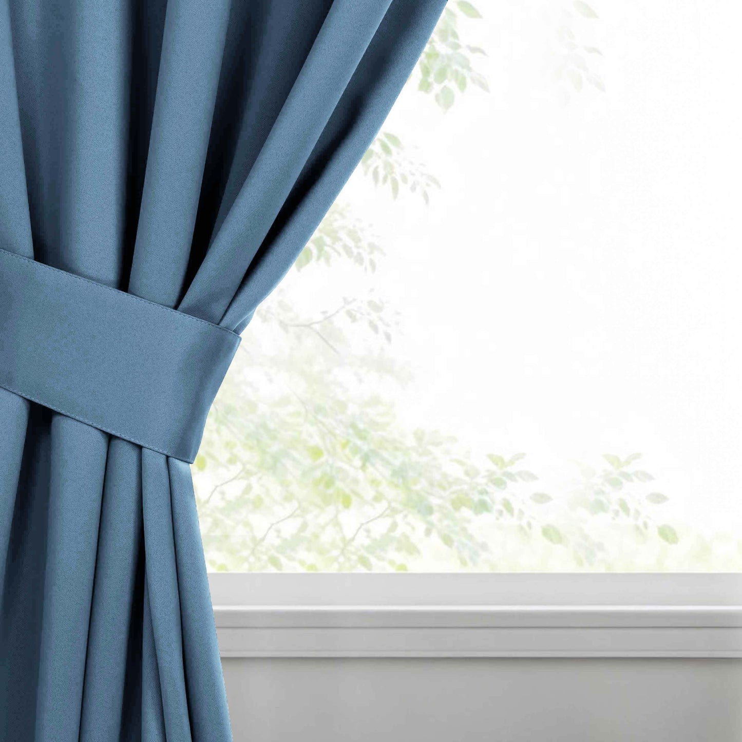 Classic Modern Solid Room Darkening Blackout Curtain Panels. Set of 2