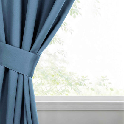 Classic Modern Solid Room Darkening Blackout Curtain Panels. Set of 2