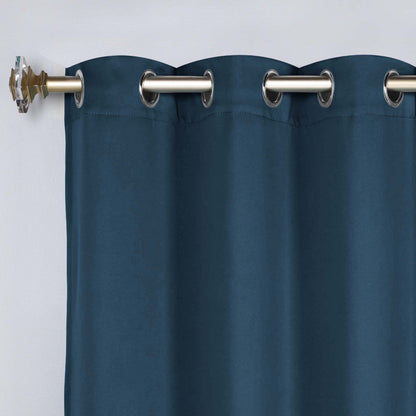 Classic Modern Solid Room Darkening Blackout Curtain Panels. Set of 2