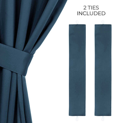 Classic Modern Solid Room Darkening Blackout Curtain Panels. Set of 2