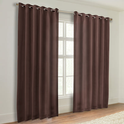 Classic Modern Solid Room Darkening Blackout Curtain Panels. Set of 2